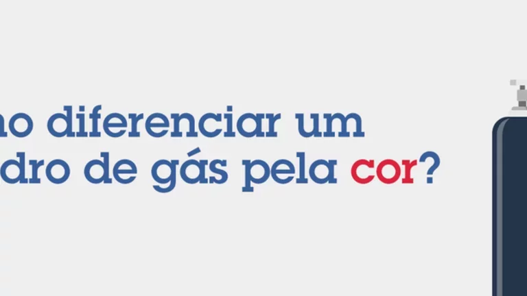 Cilindros coloridos com o letreiro "Como diferenciar um cilindro de gás pela cor?"