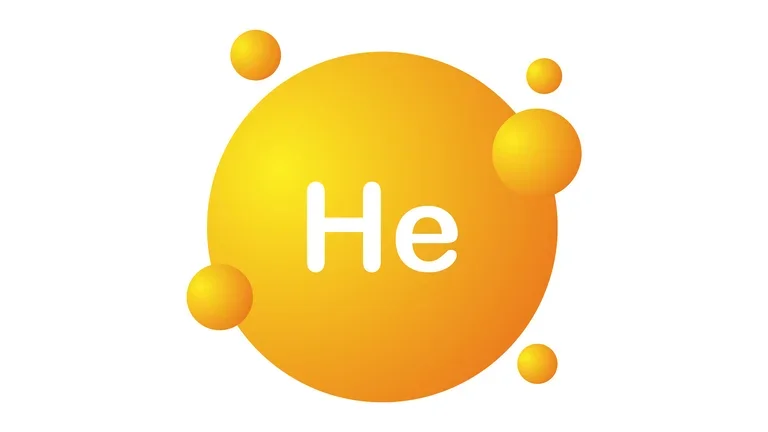 Desenho de uma molécula de hélio