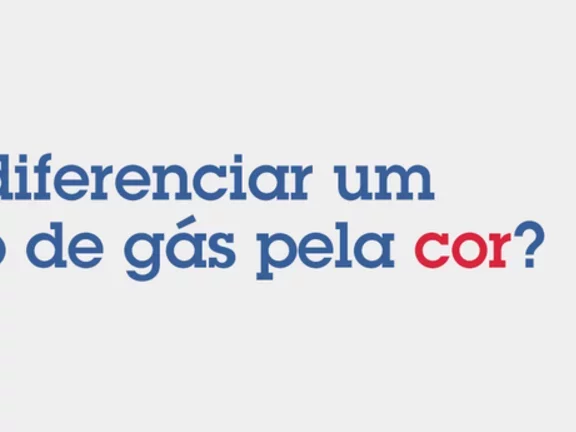 Cilindros coloridos com o letreiro "Como diferenciar um cilindro de gás pela cor?"