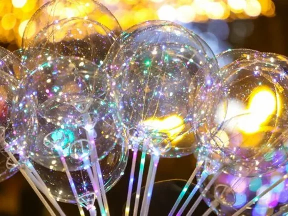 Balões de gás hélio decorativos, transparentes e coloridos
